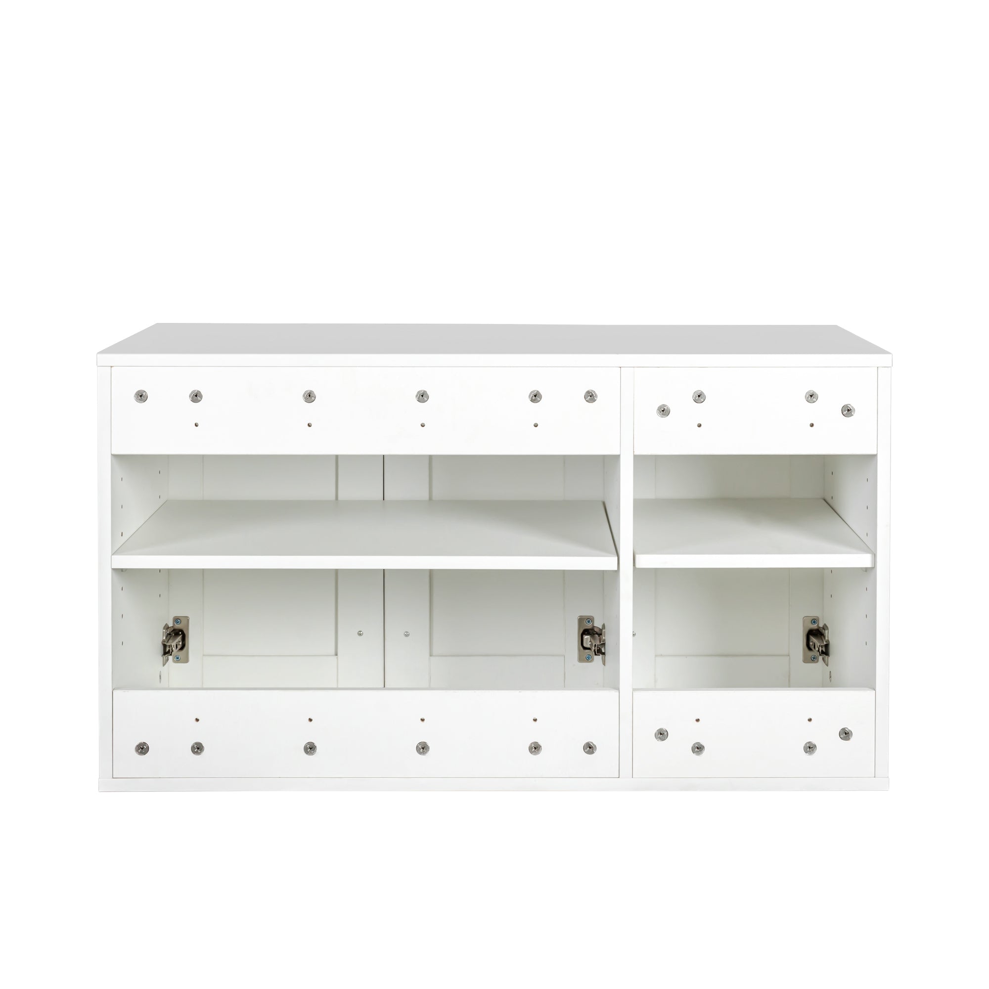 Stackable Wall Mounted Storage Cabinet, 15.75 'D x 35.43' W x 19.69 'H, White