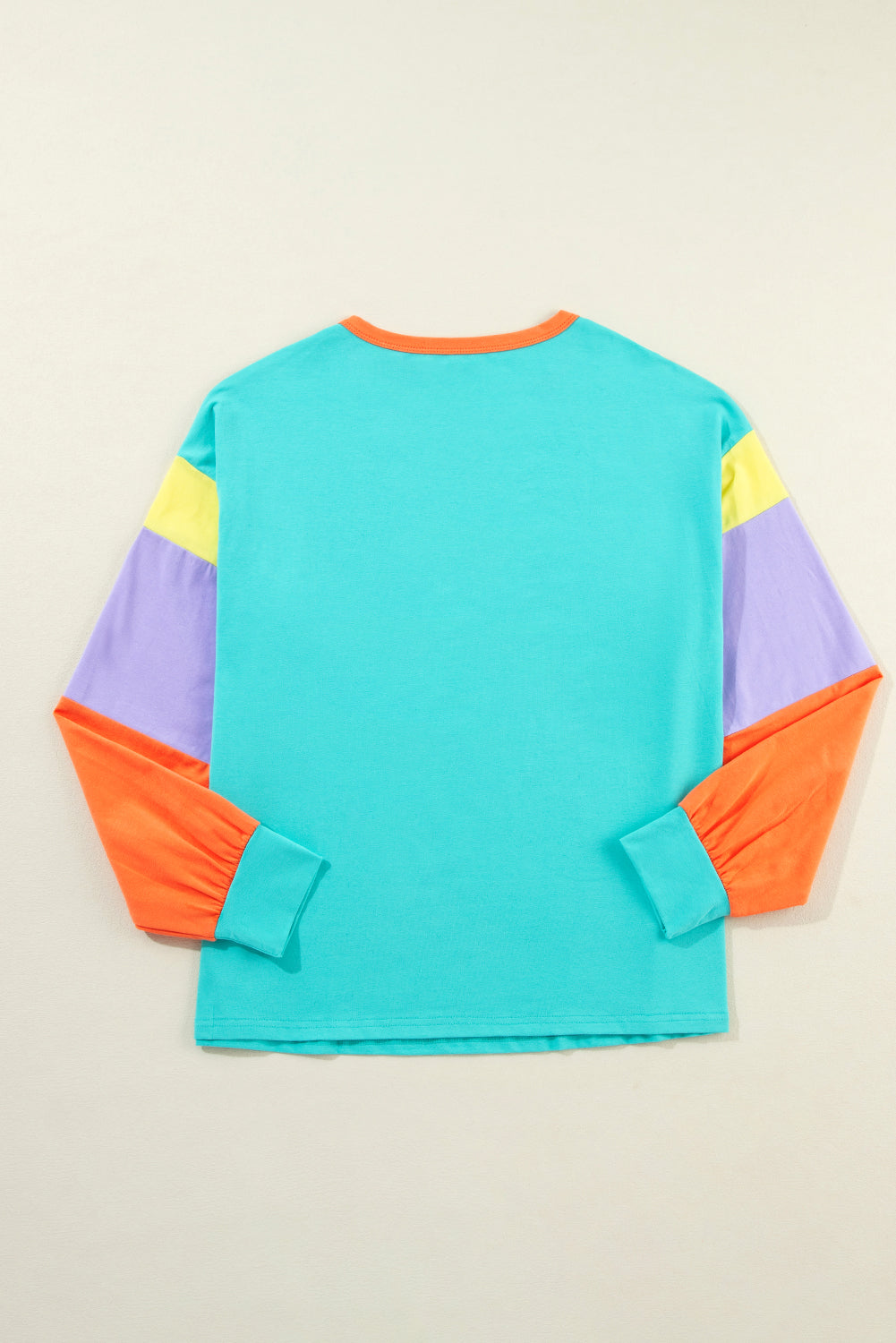 Colorblock Patchwork Long Sleeve Top