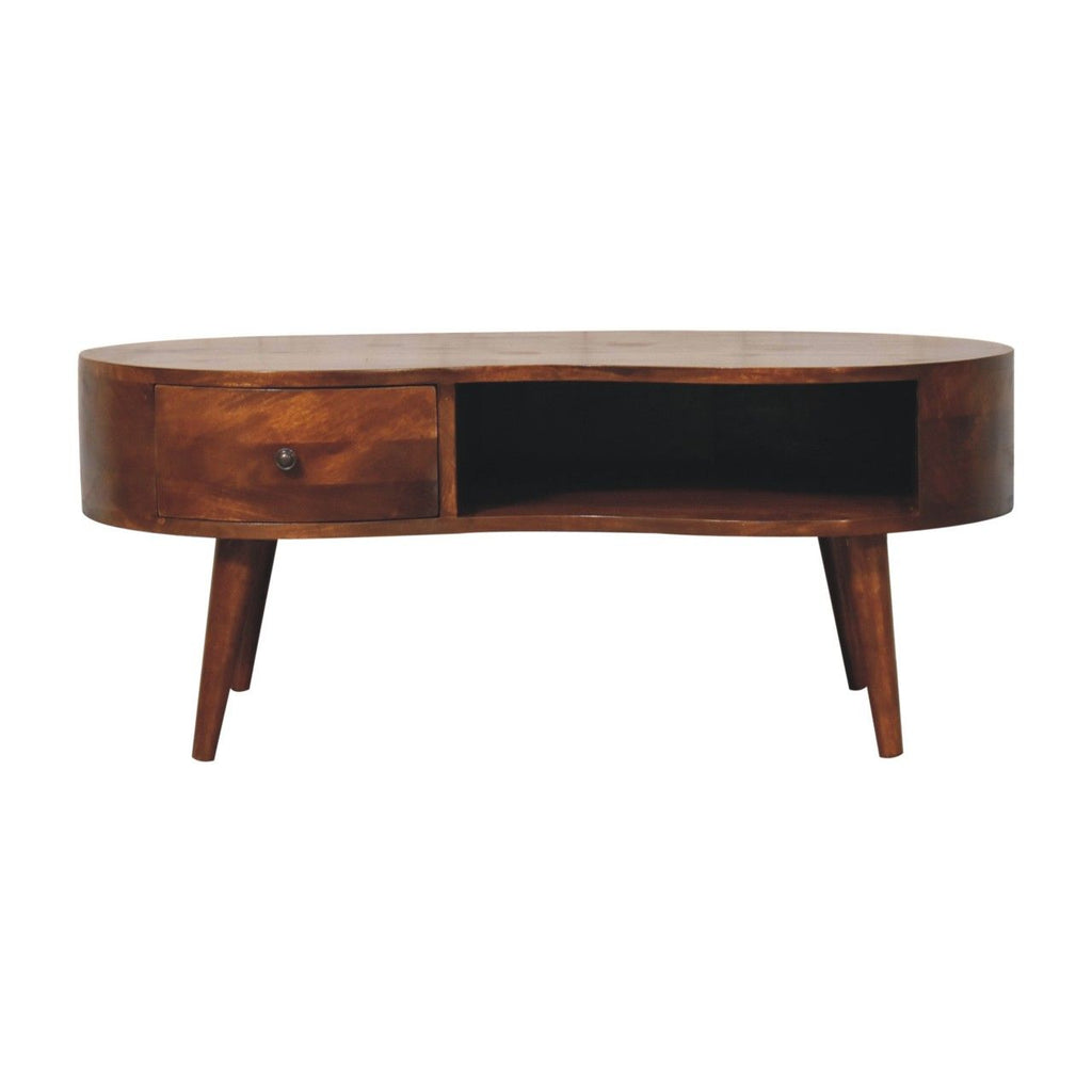 Wave Coffee Table With 1 Drawer