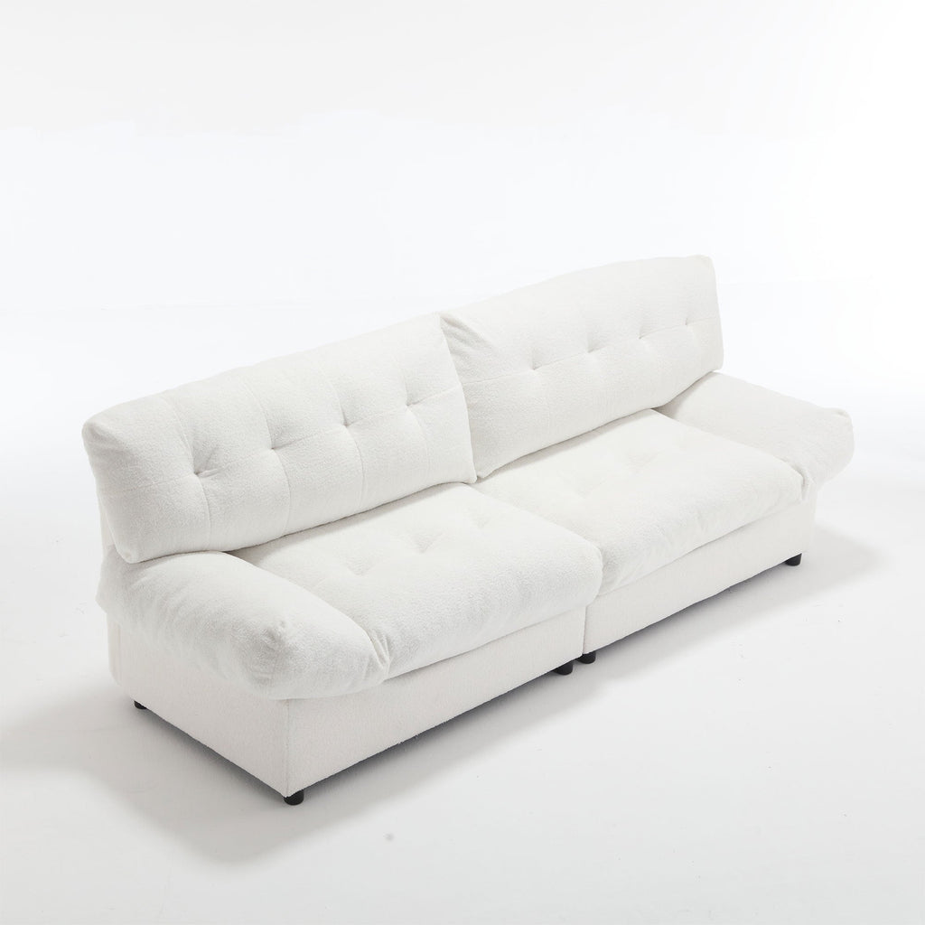 [VIDEO provided][New] Cloud Style Sofa, Teddy Velvet Fabric, Comfy Padded Cloud Couch for Living Room, Apartment