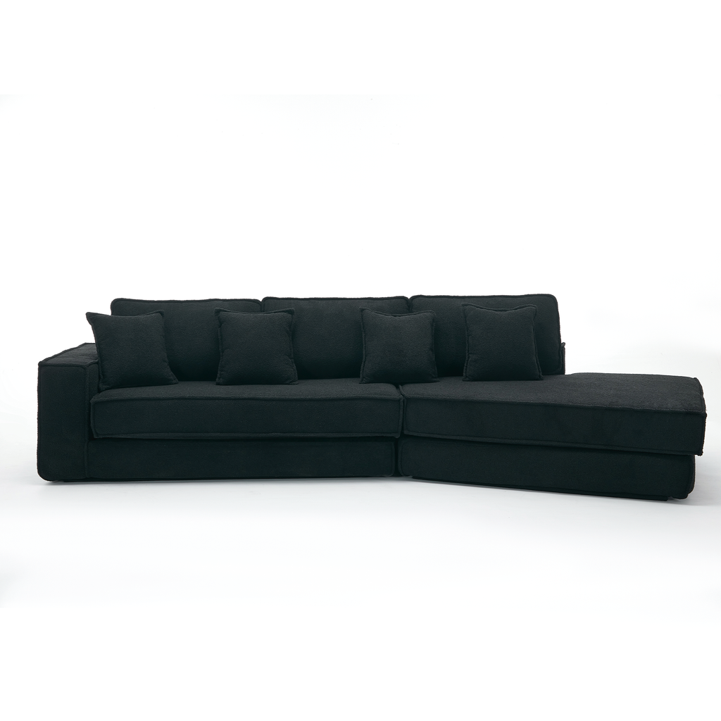 [NEW ARRIVED] [VIDEO PROVIDED]  Folding Convertible Out Sleeper Sofa Bed,2-in-1,  Combination Convertible Sofa,3 seat, Upholstered,Fold Out Floor Gaming Sofa Bed , Lamb Velvet Fabric,Living Room,Black