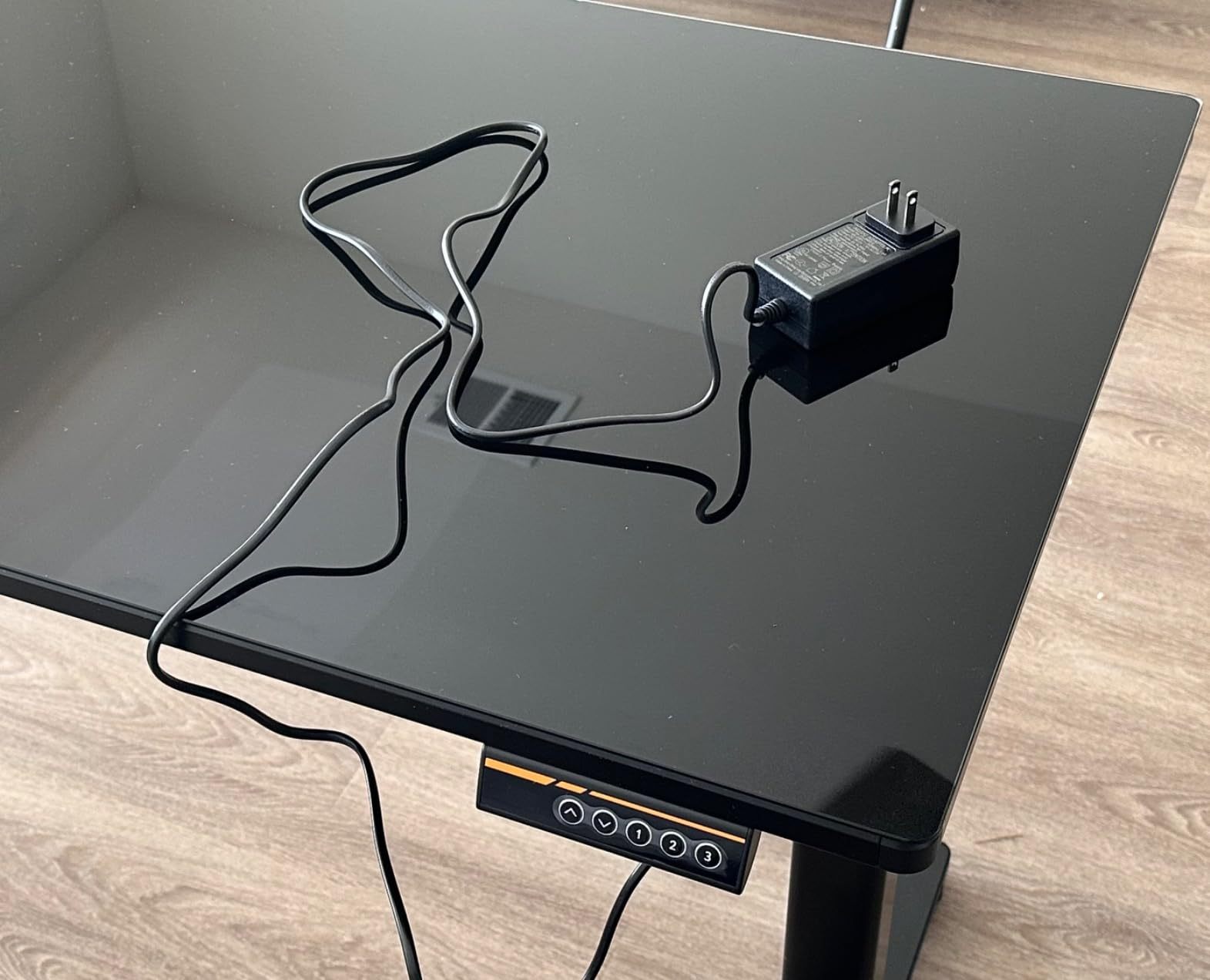Claiks Glass Standing Desk, Electric Standing Desk Adjustable Height, 48 Inch Adjustable Stand Up Desk, Quick Install Home Office Computer Desk, Black