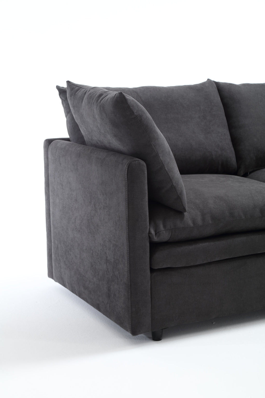 [ PACKAGING NEW UPGRADE]   [VIDEO PROVIDED]Modern U-shaped Sectional Sofa ,5-seat  Sofa ,Sleeper Sofa Couch with Chaise Lounge for Living Room,Apartment,Upholstered,Polyester,New upgrade,Dark Gray