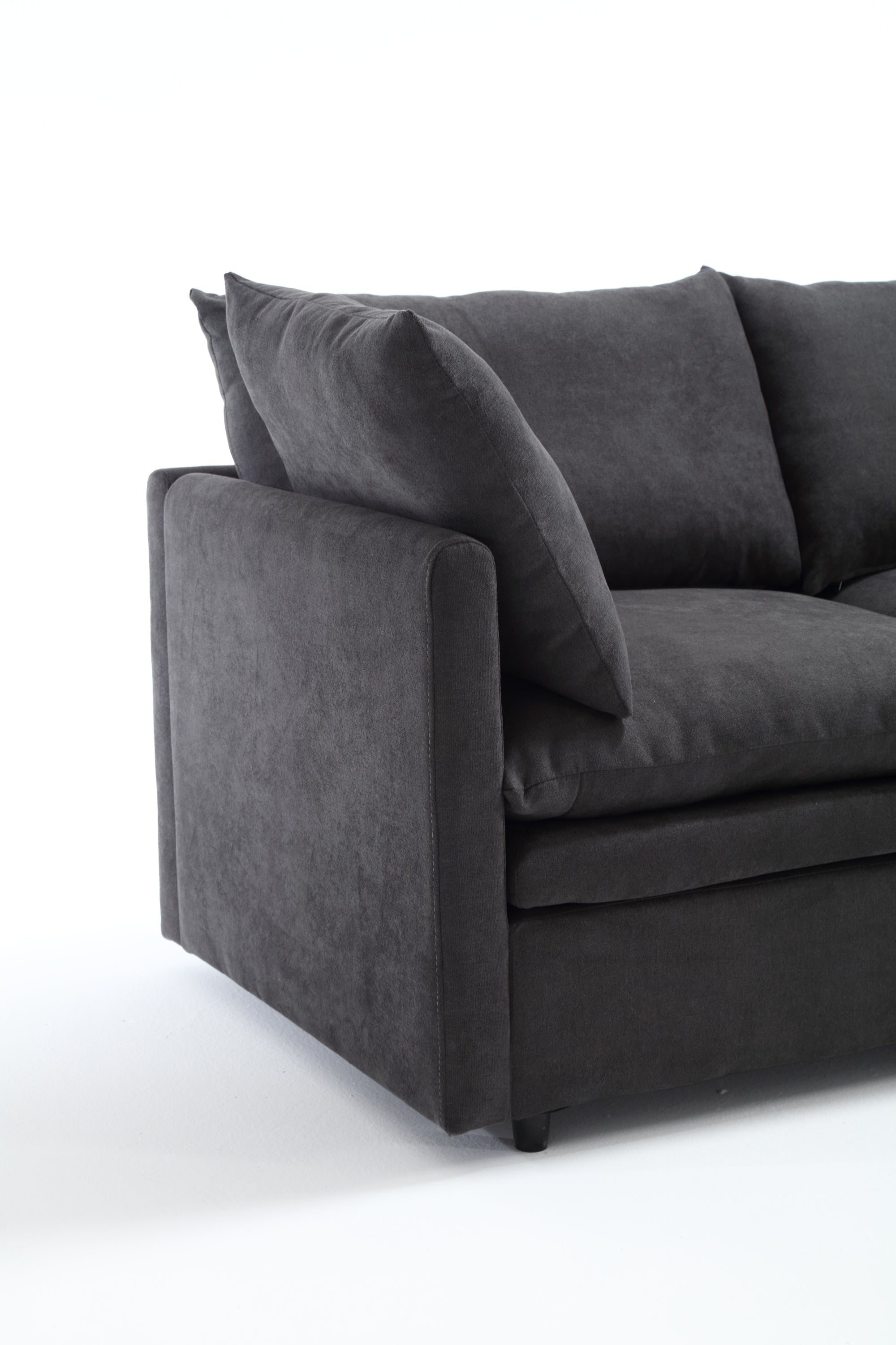 [ PACKAGING NEW UPGRADE]   [VIDEO PROVIDED]Modern U-shaped Sectional Sofa ,5-seat  Sofa ,Sleeper Sofa Couch with Chaise Lounge for Living Room,Apartment,Upholstered,Polyester,New upgrade,Dark Gray