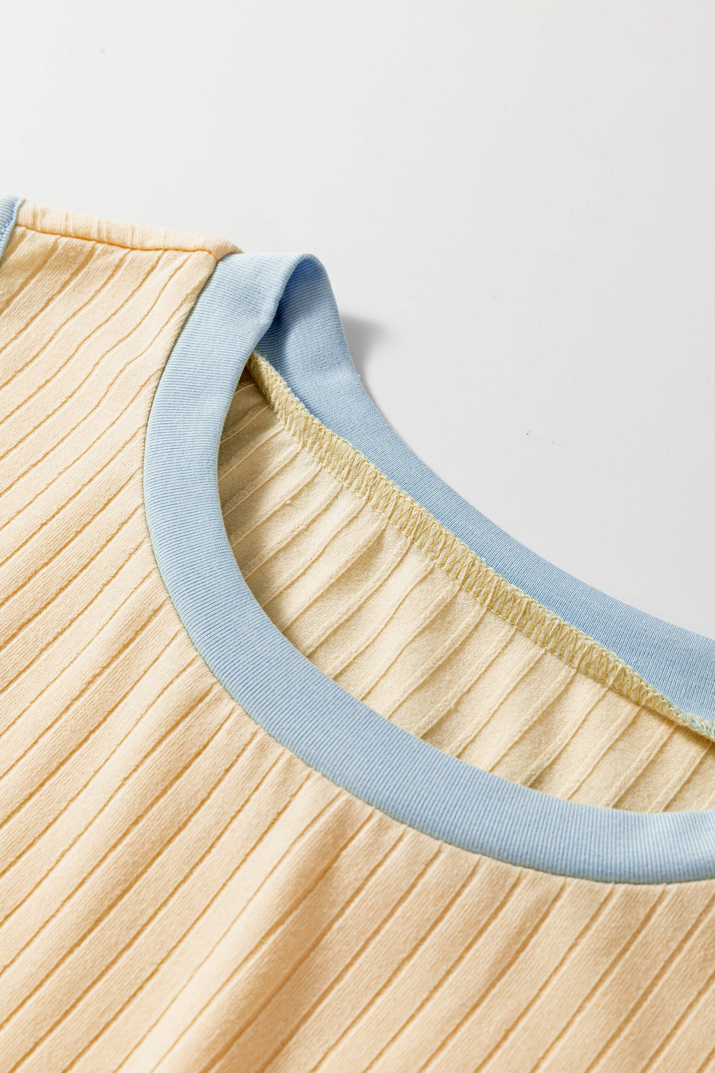 Contrast Trim Ribbed Tank & Split Skort Set