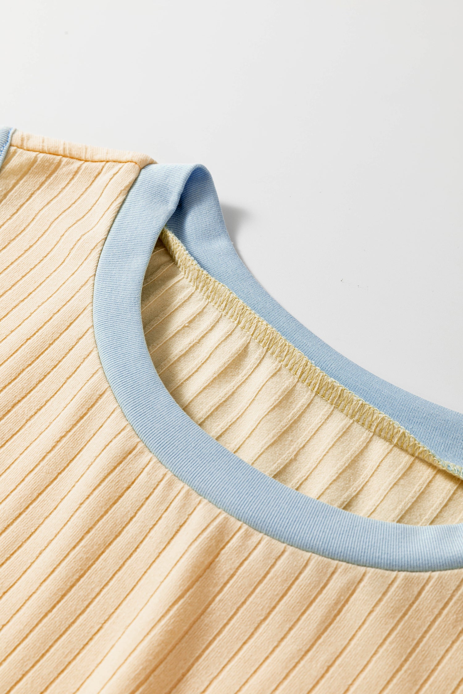 Contrast Trim Ribbed Tank & Split Skort Set