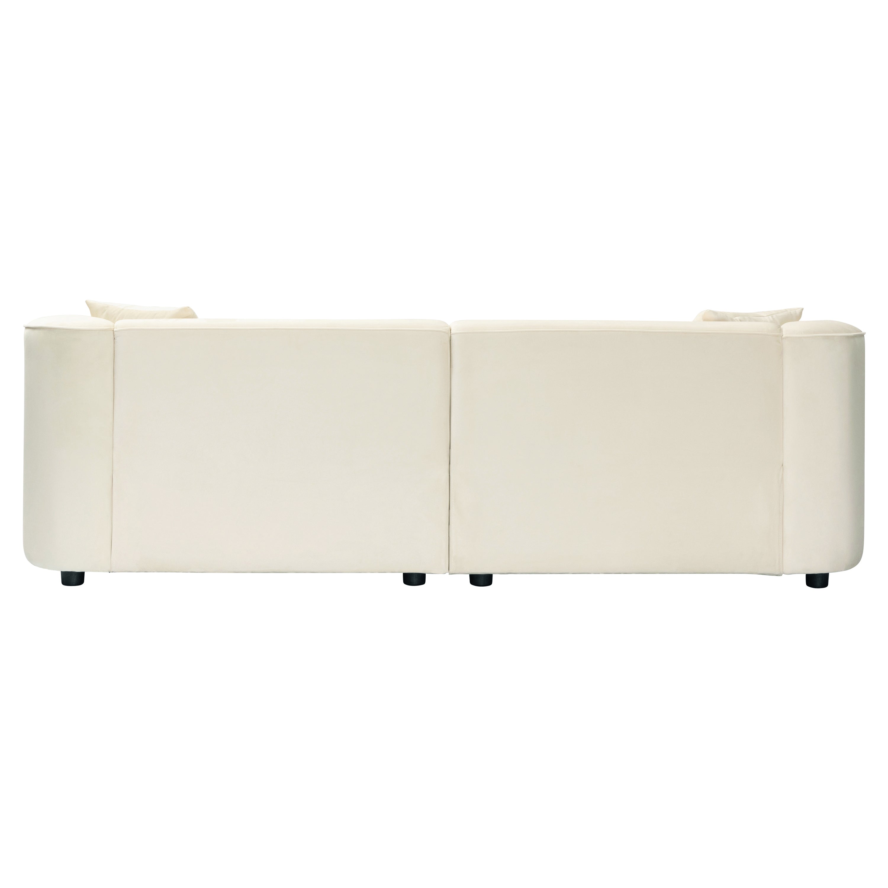 87' Curved Contemporary Sofa in Off-White: Plush Seating, Streamlined Design, and Durable Frame – Ideal for Stylish Living Spaces