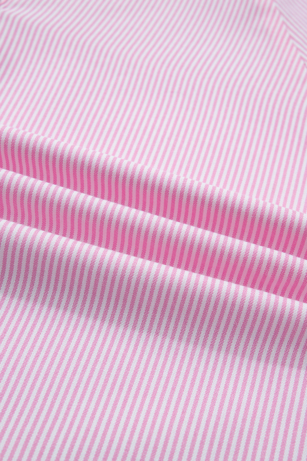 Stripe Tied Short Sleeve Collared Blouse