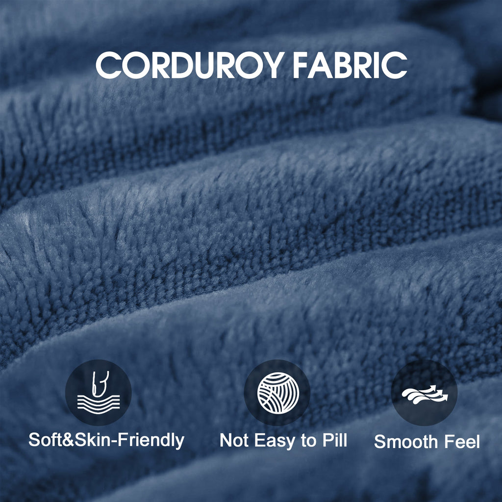 157.6'Cloud Sofa,Corduroy Fabric,Deep Seat Couches,Double-layer design,Removable  Cushion,No Assembly,DIY Combination for Living room, Bedroom,Conference room ,Apartment,Blue