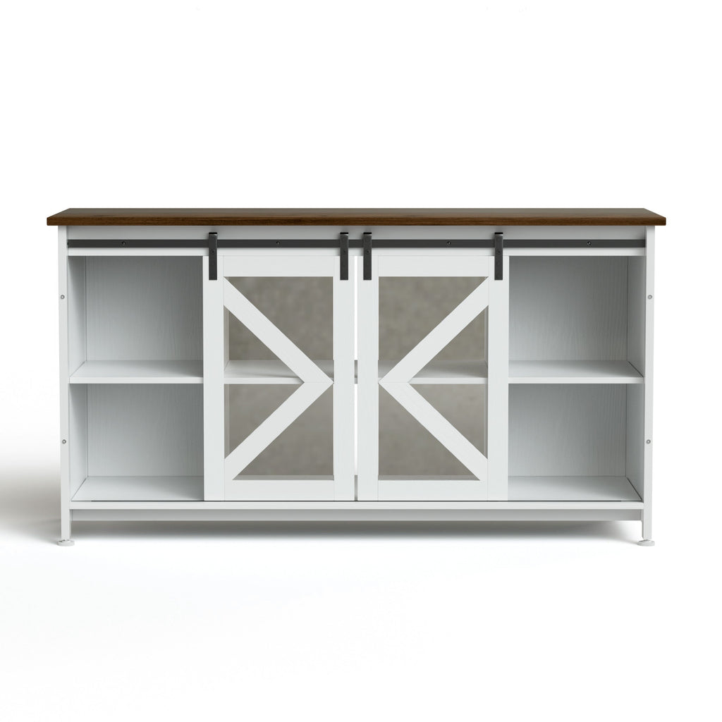 Metal Aquarium Stand with Cabinet for Fish Tank Accessories Storage, 80 Gallon, Turtle/ Reptile Terrariums, White, 58.9'' L x 19.7'' W x 32.6'' H.