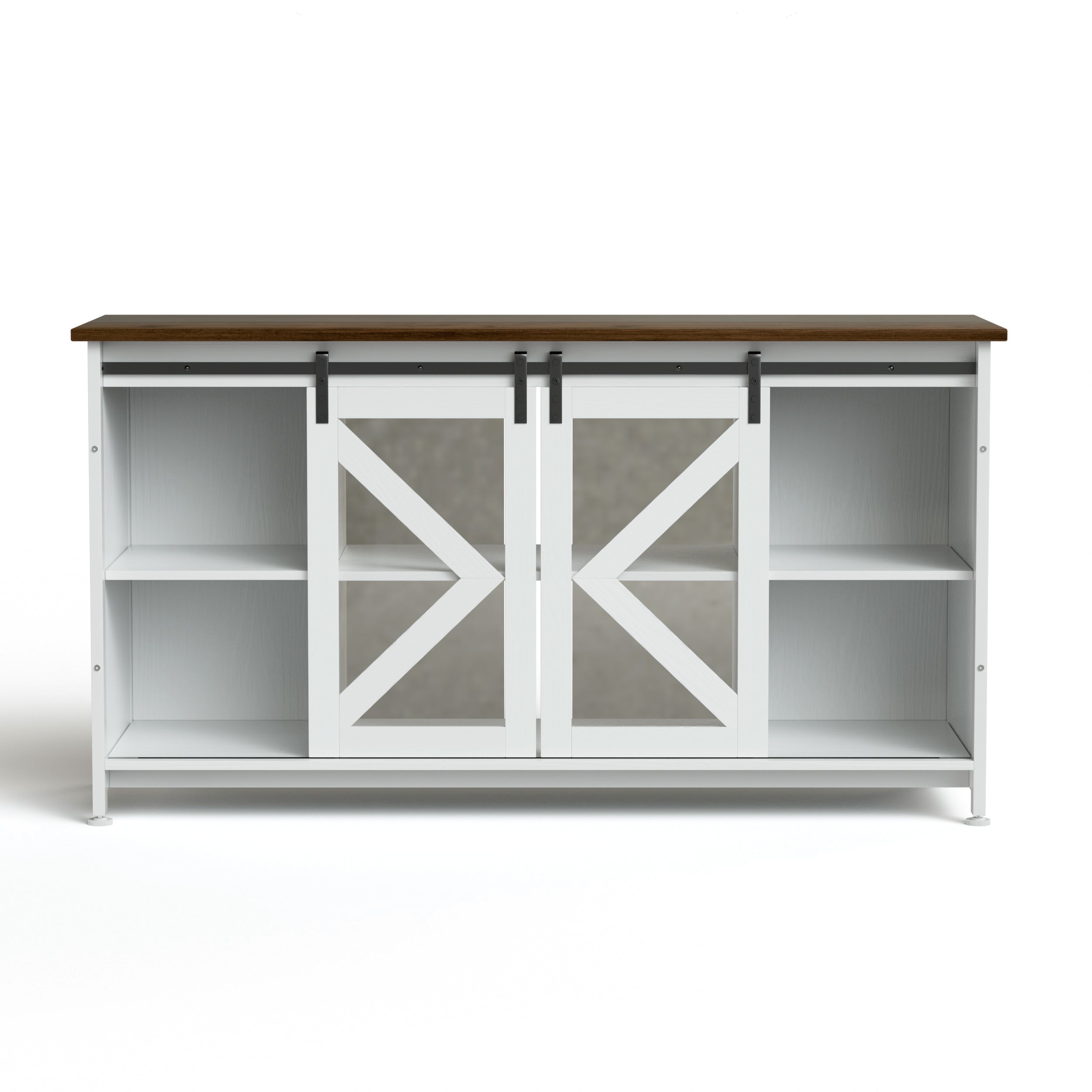 Metal Aquarium Stand with Cabinet for Fish Tank Accessories Storage, 80 Gallon, Turtle/ Reptile Terrariums, White, 58.9'' L x 19.7'' W x 32.6'' H.