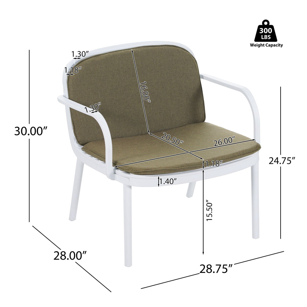 Luna - Outdoor Patio 3 Pieces Chat Set