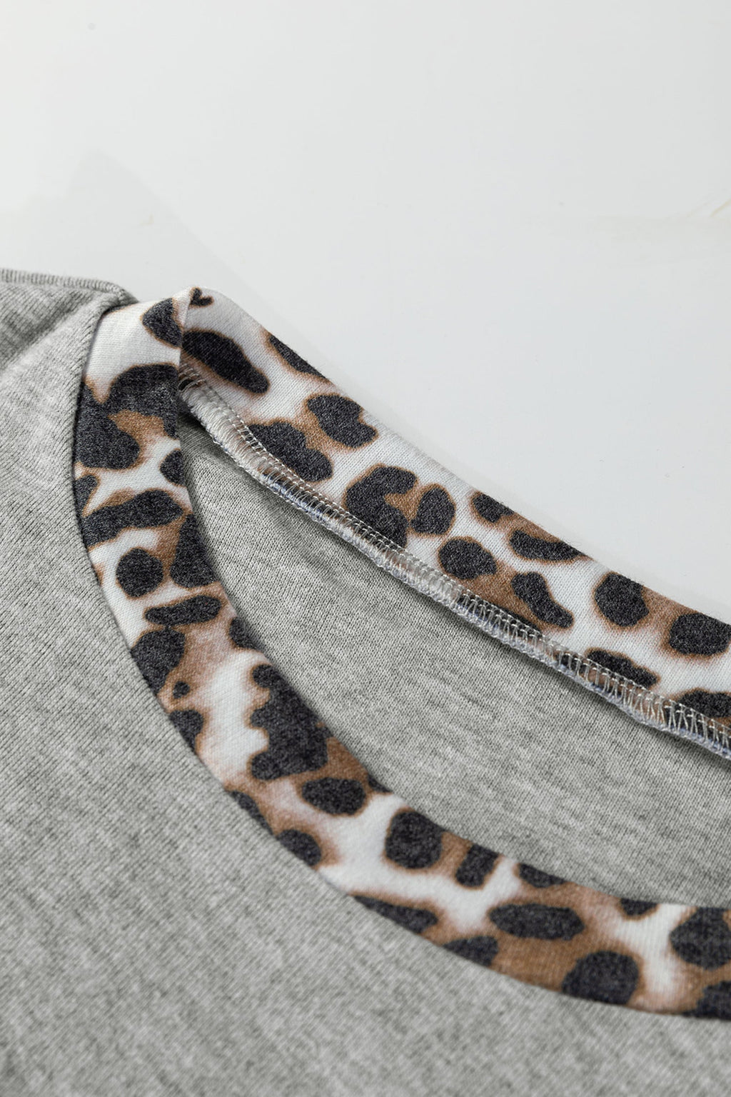 Leopard Patchwork Dolman Sleeve Sweatshirt
