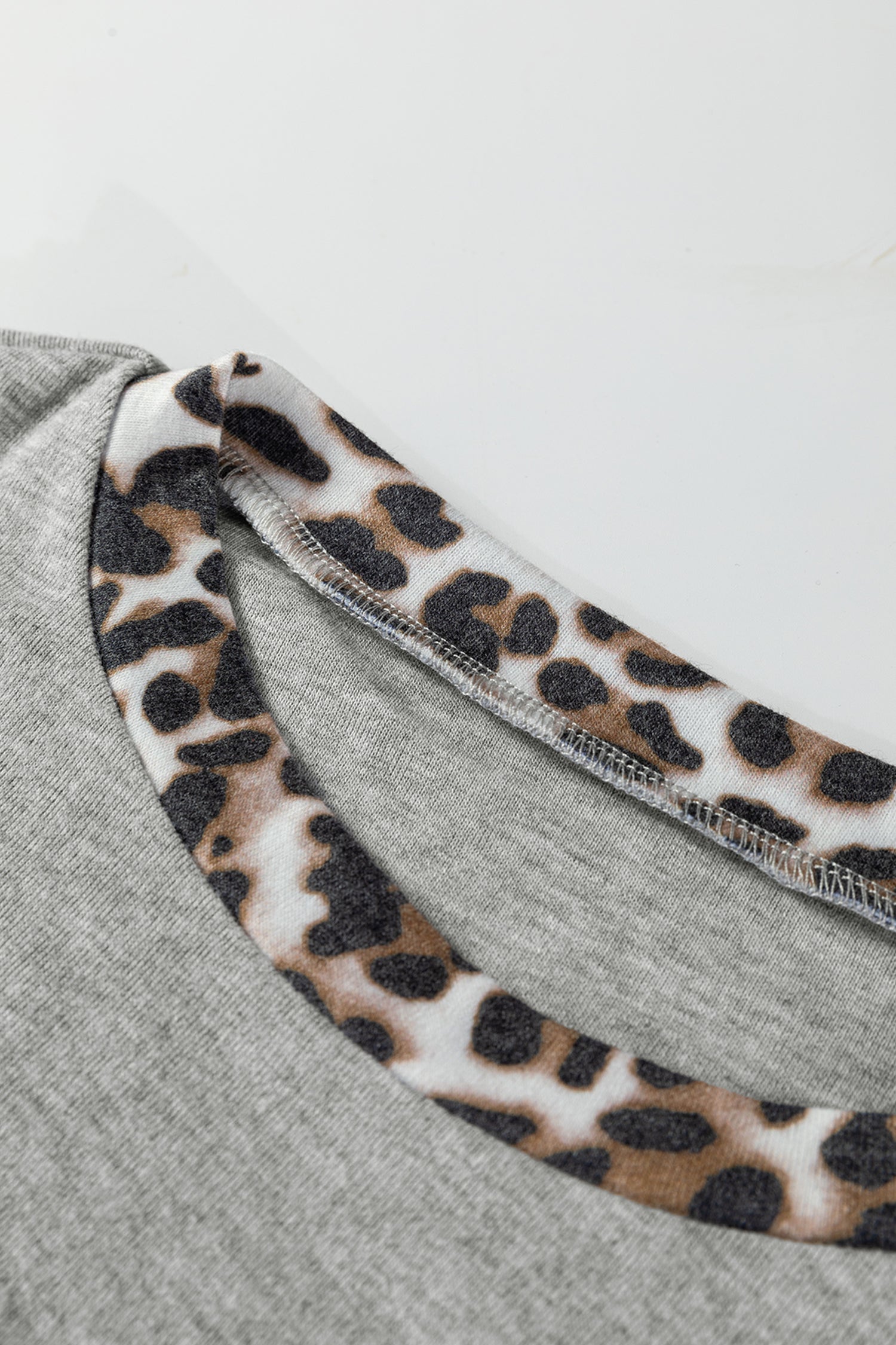 Leopard Patchwork Dolman Sleeve Sweatshirt
