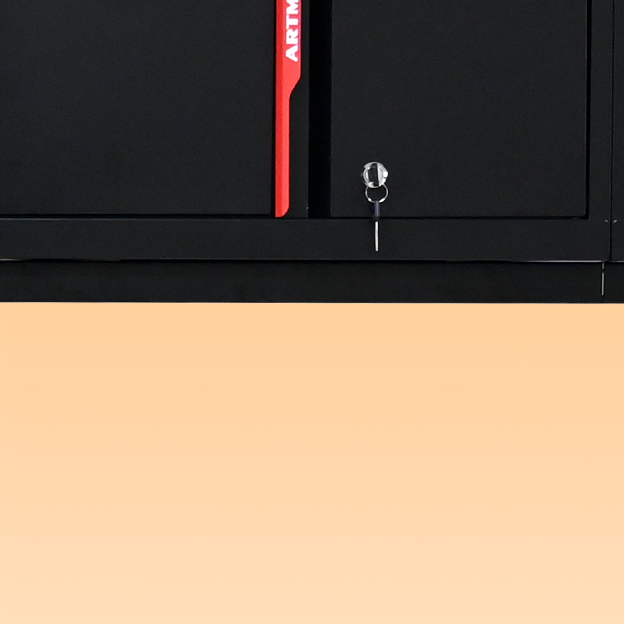 Steel Filing Cabinet With Compartments For Office Use, Storage, File Storage, Archives, And High and Low Cabinets with Black and Red finish