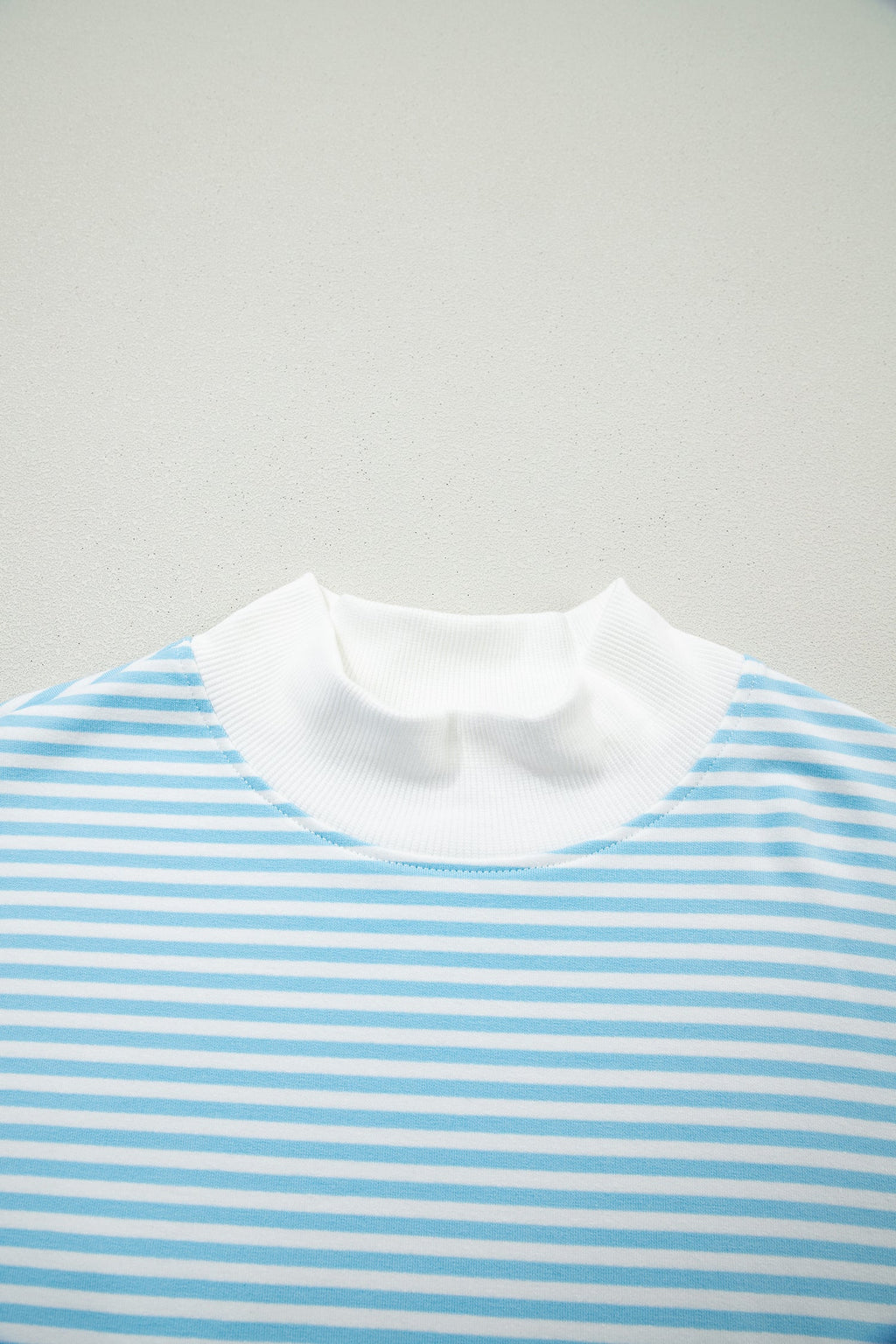Stripe Oversized Mock Neck Sweatshirt & Shorts Set