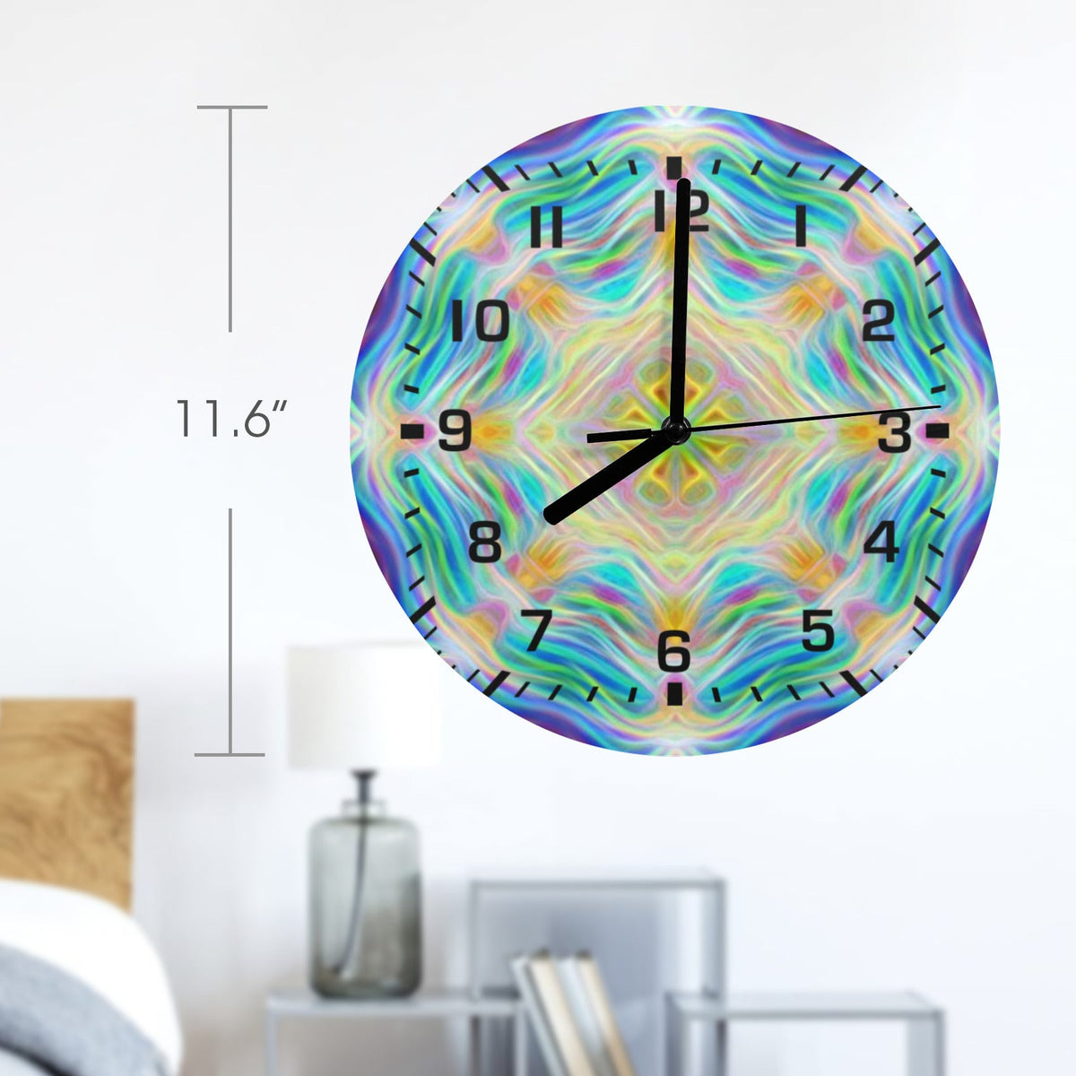 Neon Sparkles Wall Clock (Made in USA)
