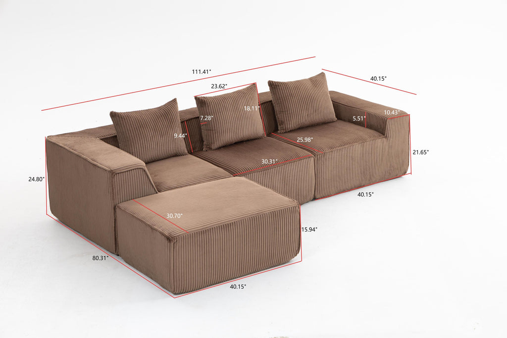 Multi person modular compression sofa that can be freely combined-33005-4
