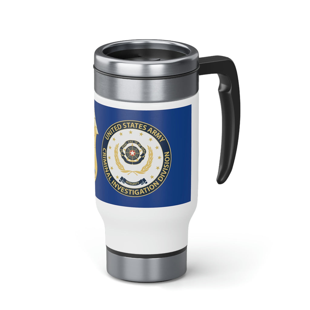 Army CID Badge and Seal - Stainless Steel Travel Mug with Handle, 14oz