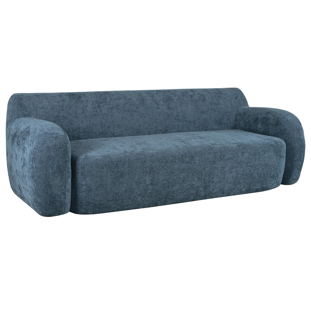U_Style 81.5' Minimalist Compression Sofa, Curved Design, 3-Seater Casual Sofa for Living Rooms, Bedrooms, and Apartments