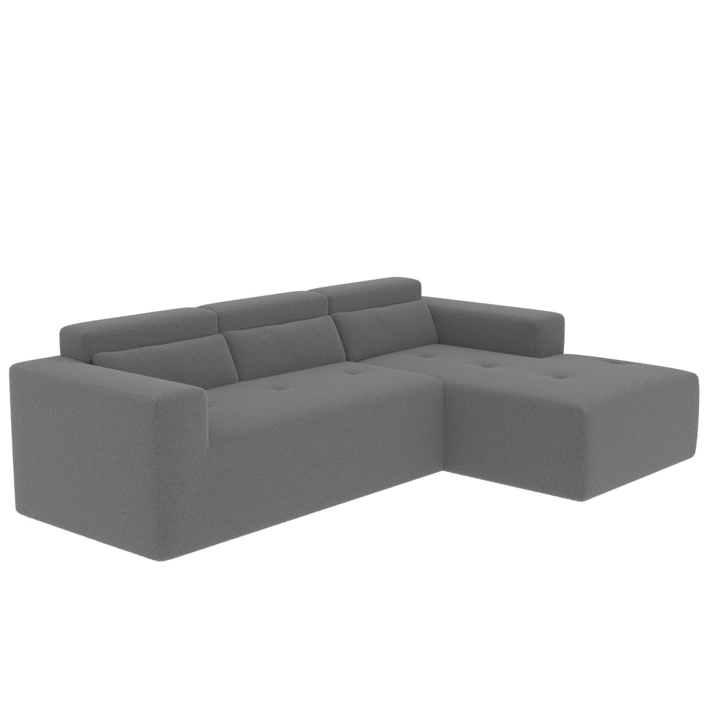 109'' Modern Modular Sectional Sofa, Teddy Fabric L Shaped Couch, 3 Seat Corner Sofa Couch, Modern Upholstered Couch with Chaise & Pillows for Living Room Apartment, No Assembly Required