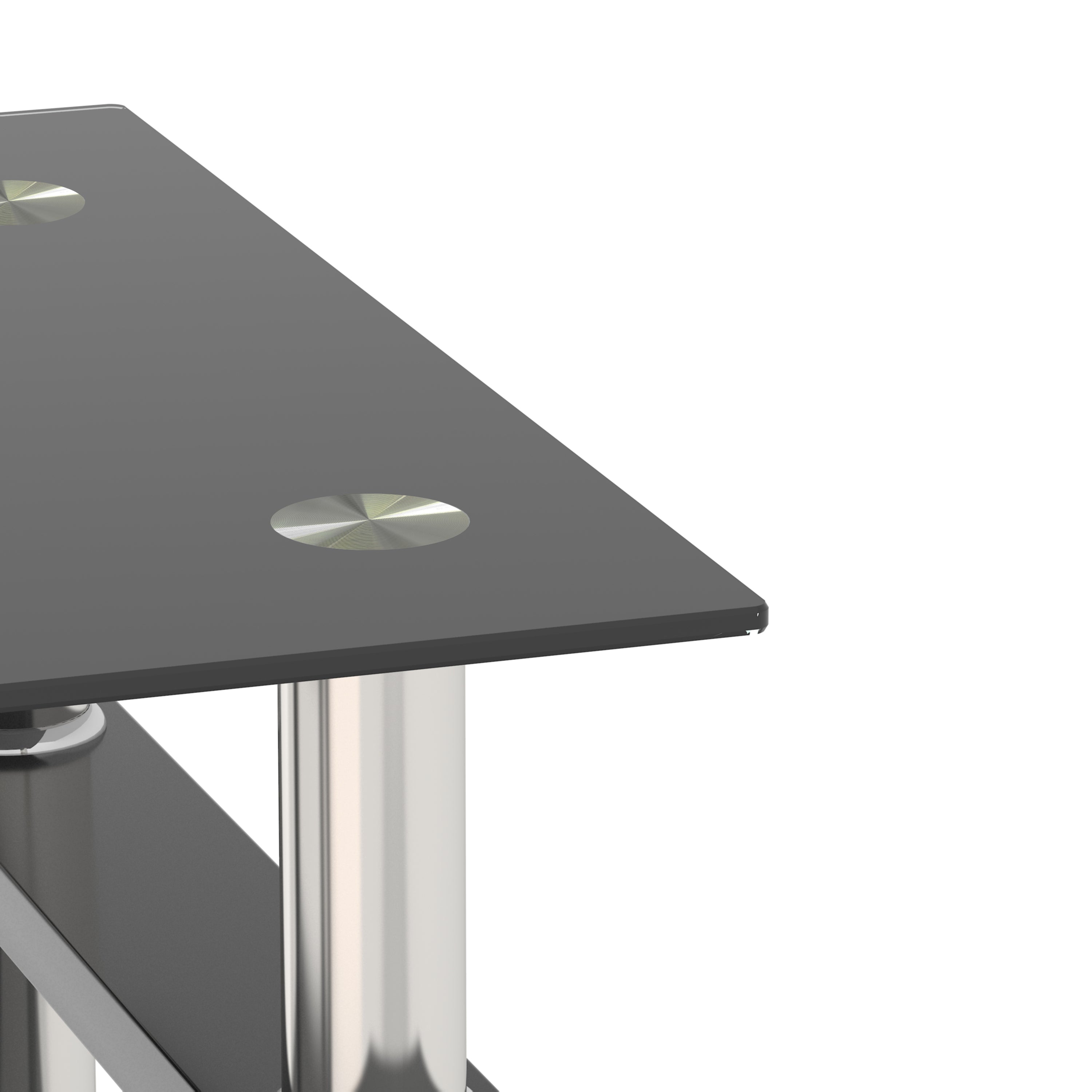 Modern Tempered Glass Tea Table Coffee Table End Table, Black, Square, 1-Piece for Living Room