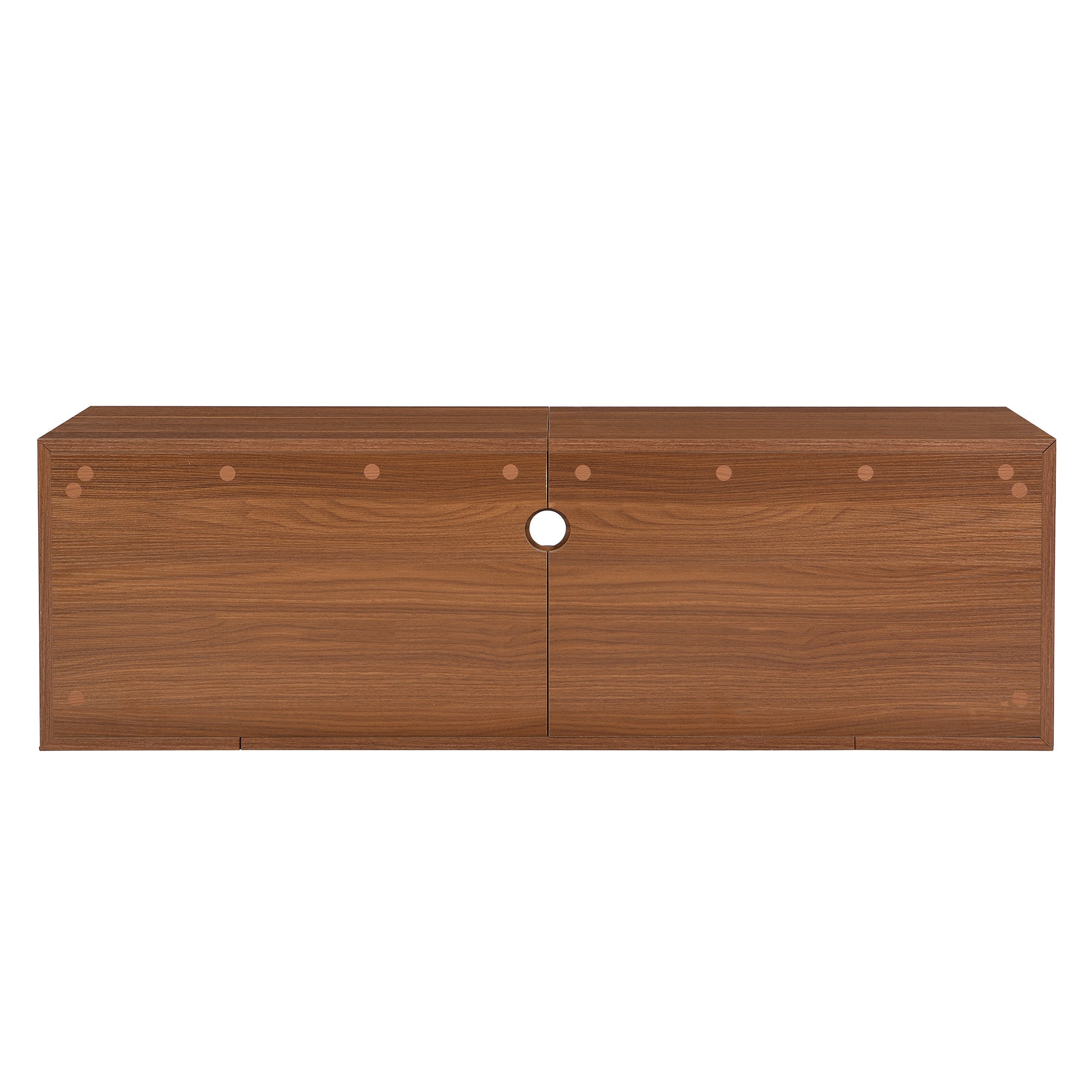 Mid-Century Modern 2 in 1 Cat Furniture, Cat House Litter Box Enclosure Walnut TV Stand With Extendable table, Sliding door. Wood TV Cabinet with Storage