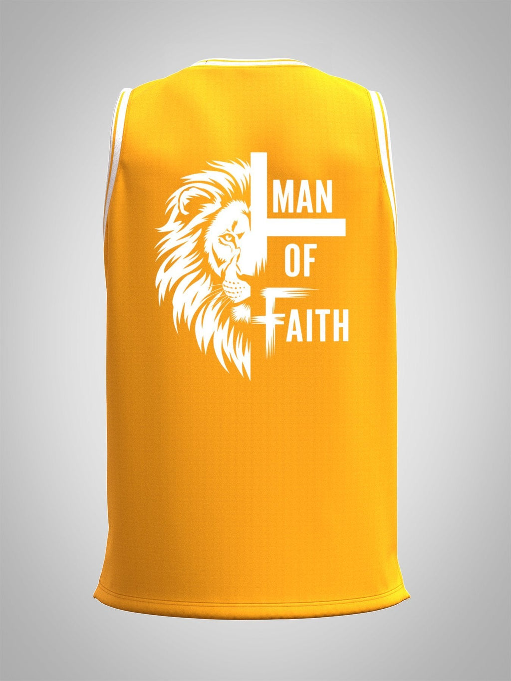Man of Faith Adult Yellow Basketball Jersey | Ships From USA