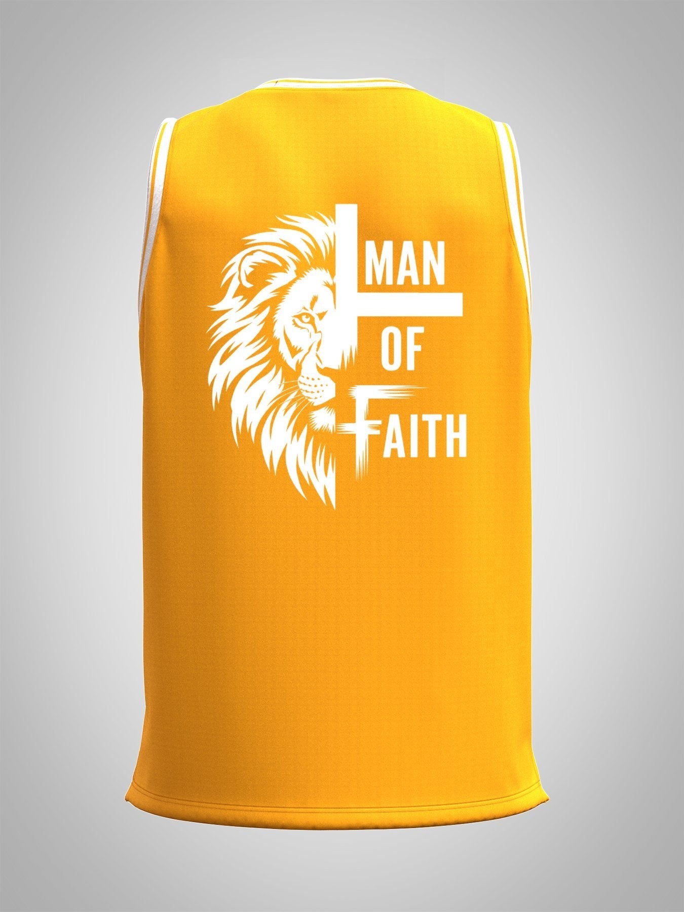 Man of Faith Adult Yellow Basketball Jersey | Ships From USA
