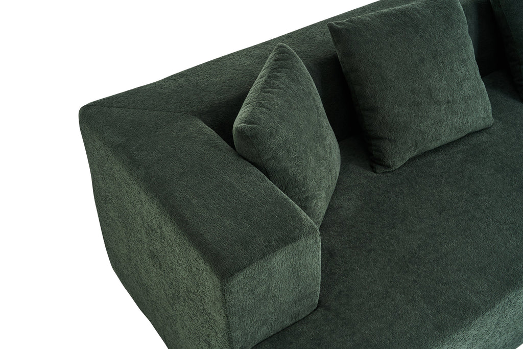 Memory Foam Couch, No Installation & Easy to Transport, Deep Seat Modern Sofa with Chenille Fabric, Couch for Living Room, Bedroom, Apartment, Home Office
