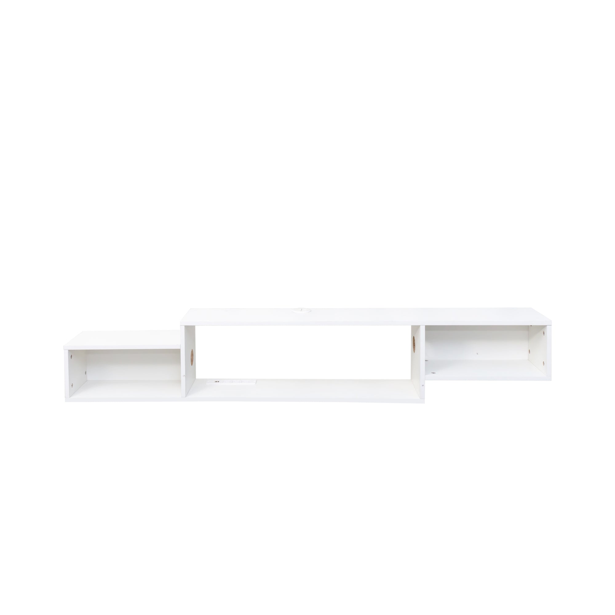 65.35in Wall Mounted Floating  TV Stand with 20 Color LEDs and Charging Station