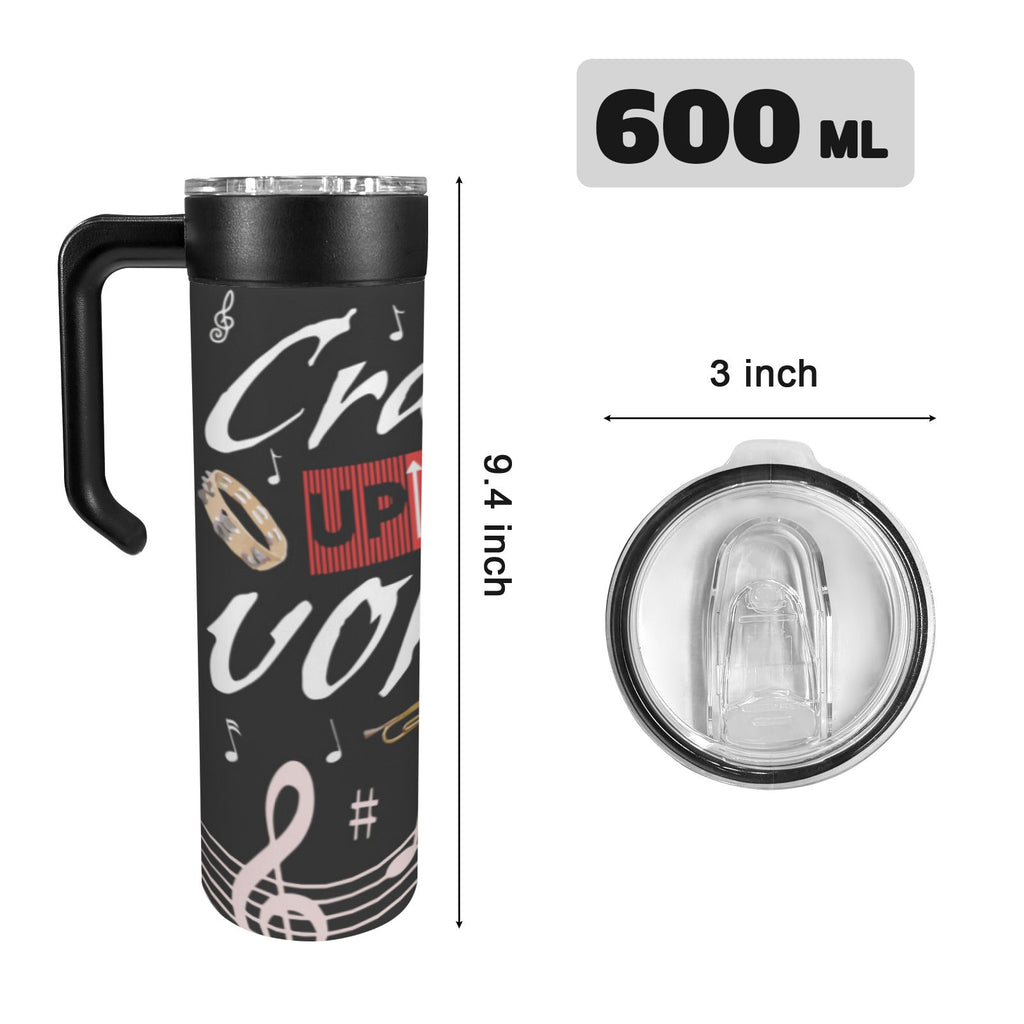 Crank Up the Volume 20oz Insulated Water Bottle with Screw On Handle