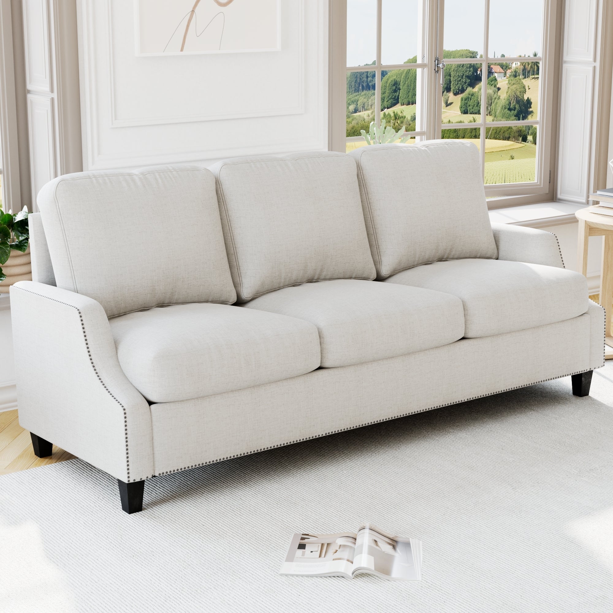 3 Piece Living Room Sofa Sets, Sectional Couch and Loveseat and Armchair Set, Modern 3 Seater Sofa + 2 Seater Couch+ Accent Chair Furniture Set for Apartment