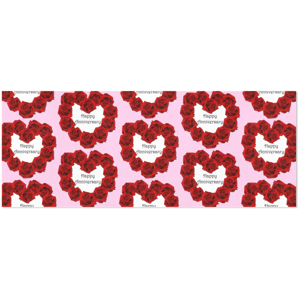 Happy Anniversary with Red Roses Custom Gift Wrapping Paper - 58"x 23" (Made in USA)