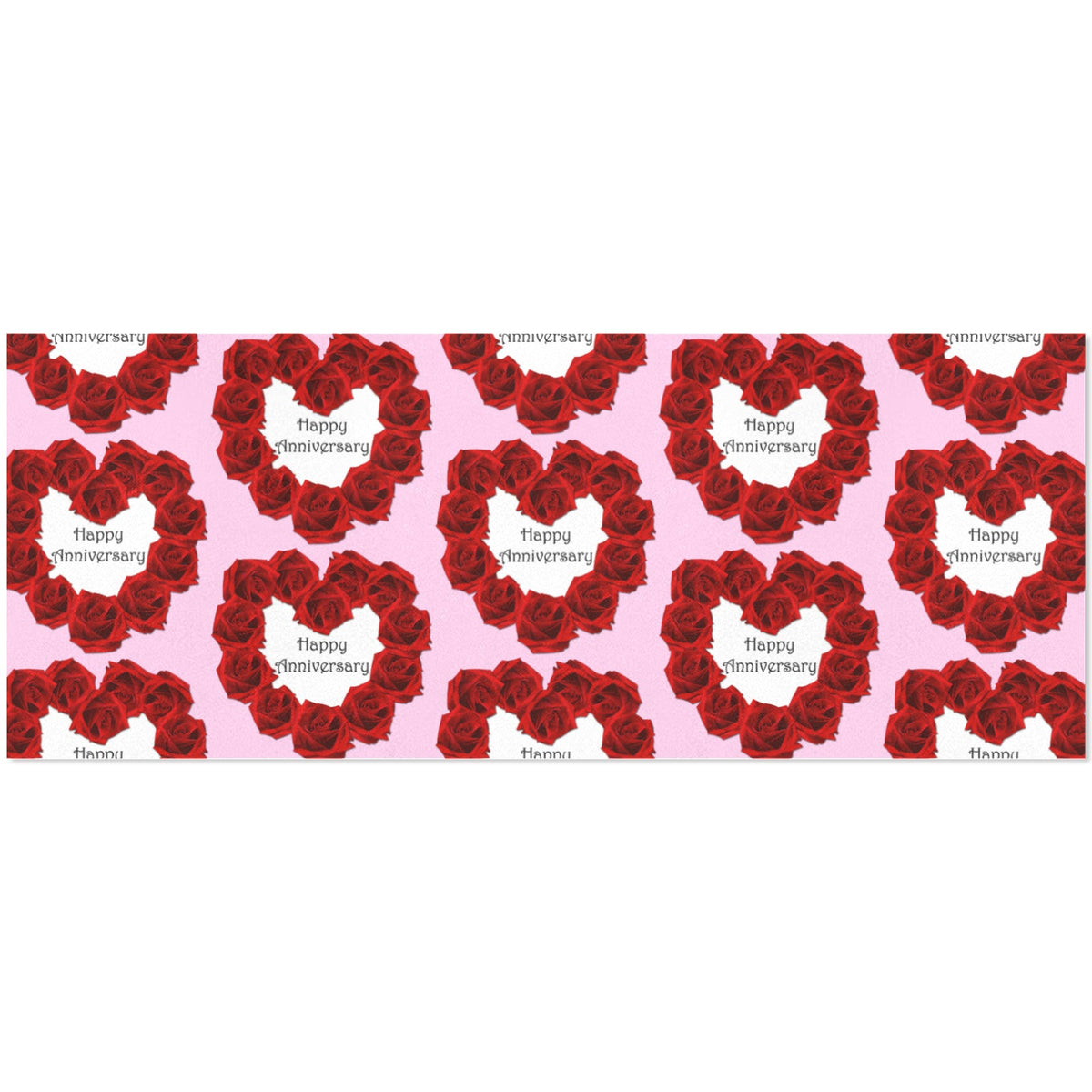 Happy Anniversary with Red Roses Custom Gift Wrapping Paper - 58"x 23" (Made in USA)