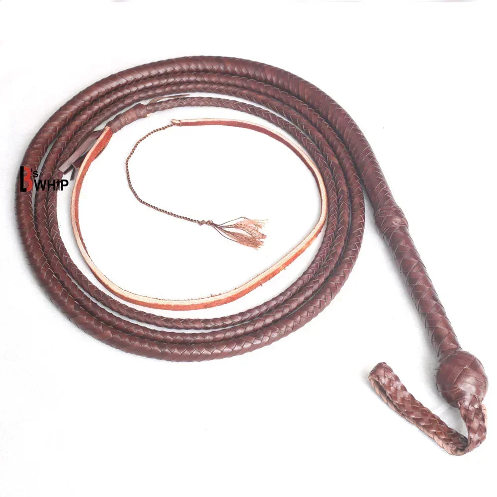 Dark Brown Kangaroo Leather Bullwhip – 6 ft, 8 ft, 10 ft, 12 ft, 14 ft & 16 ft (Indiana Jones Style)