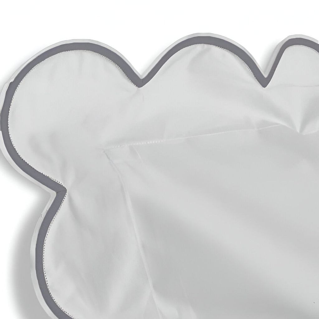 400TC Cotton Scallop Embroidery Sateen Solid Duvet Cover Set