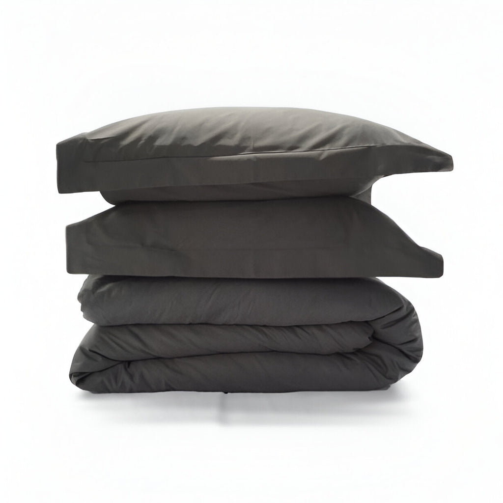 400TC Sateen Solid Cotton Round Duvet Cover Set