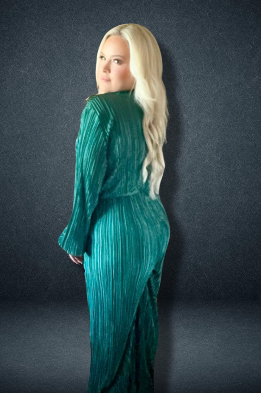 Plus Size Emerald Green Jumpsuit -clearance