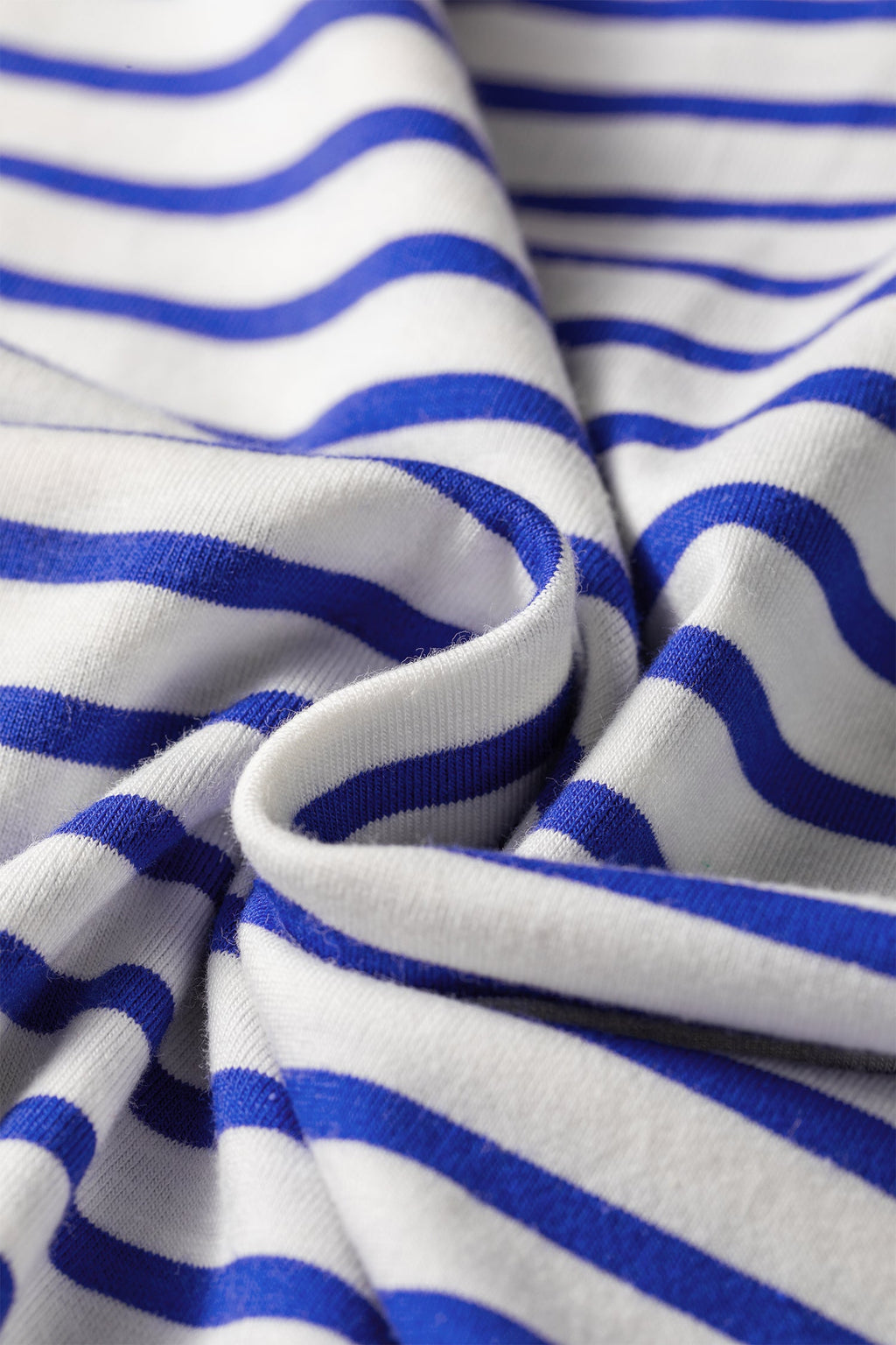 Stripe Contrast Trim Round Neck Cap Sleeve Tee