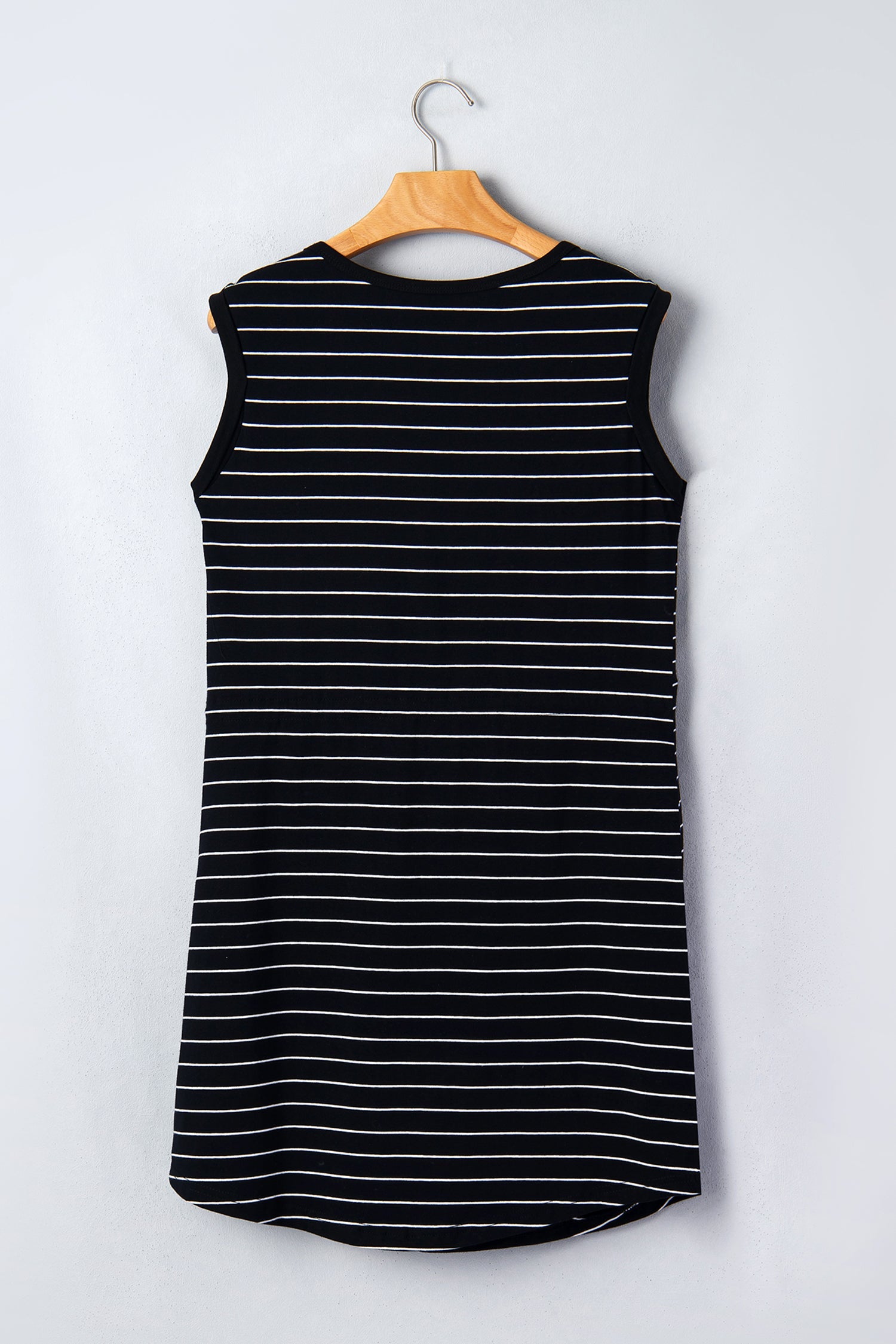 Stripe Drawstring Waist Pocketed Mini Dress