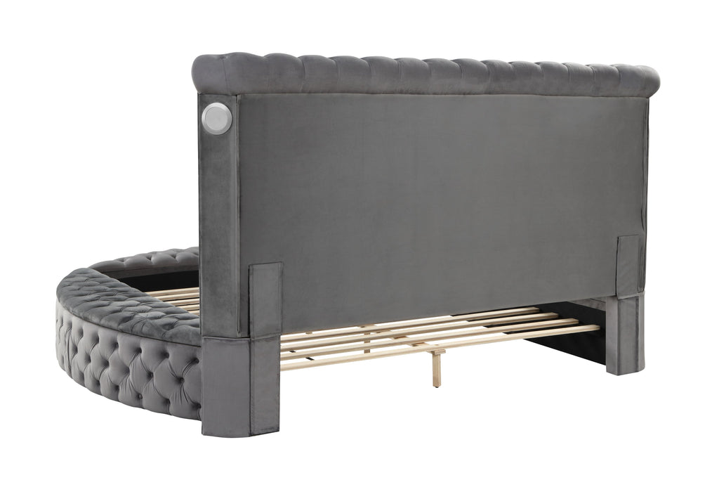 HAZEL Queen 5 Pc Tufted Upholstery Bedroom Set Made with Wood In Gray(CA INVENTORY)