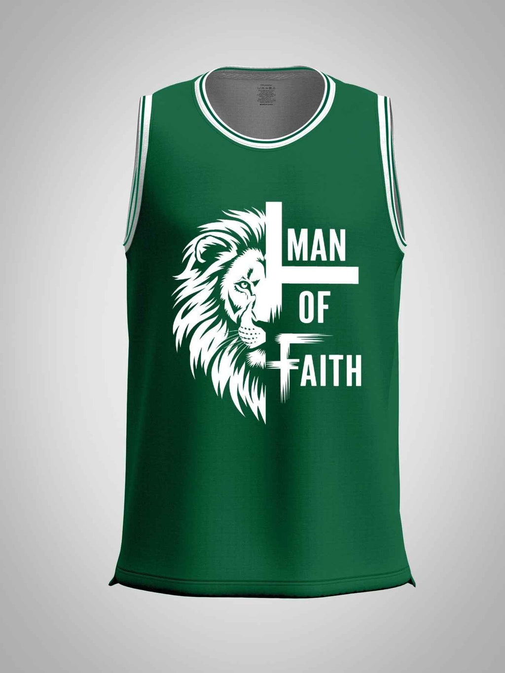 Man of Faith Adult Green Basketball Jersey | Ships From USA