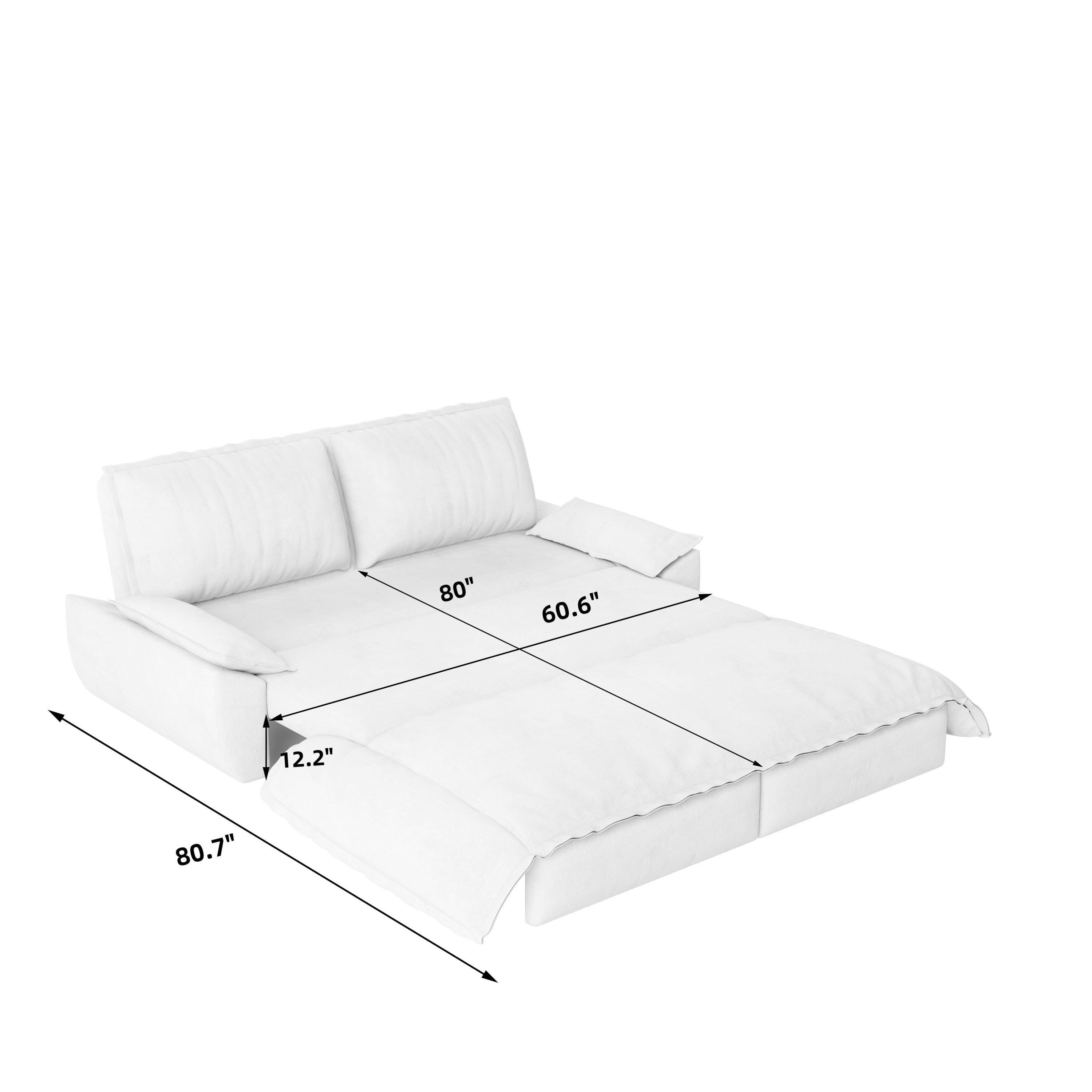 73.2' Queen Pull Out Sofa Bed,3-in-1 Convertible Sleeper Sofa,Multi-Functional Velvet Loveseat Bed,Black(Old Sku:W1885S00050)