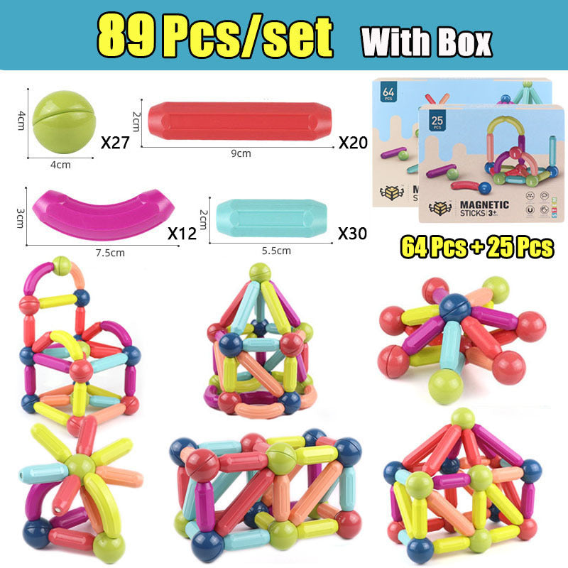 DIY Magnetic Construction Set – Creative Magnetic Rod Building Blocks for Kids