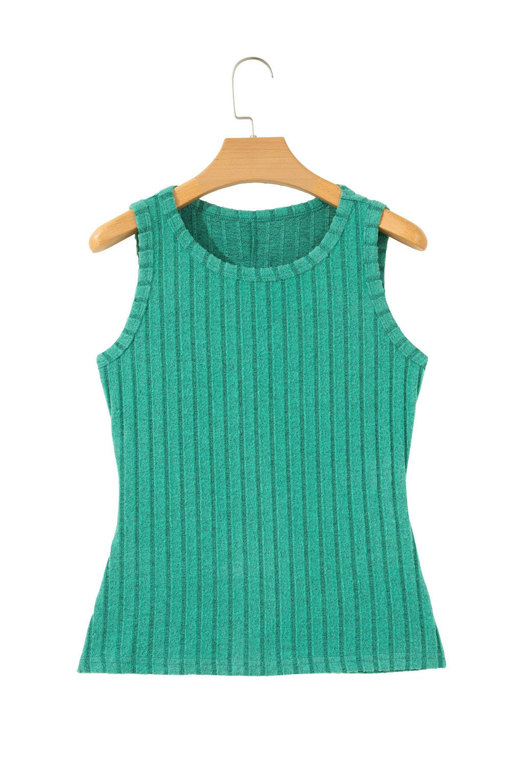 Solid Ribbed Knit Mineral Wash Tank Top
