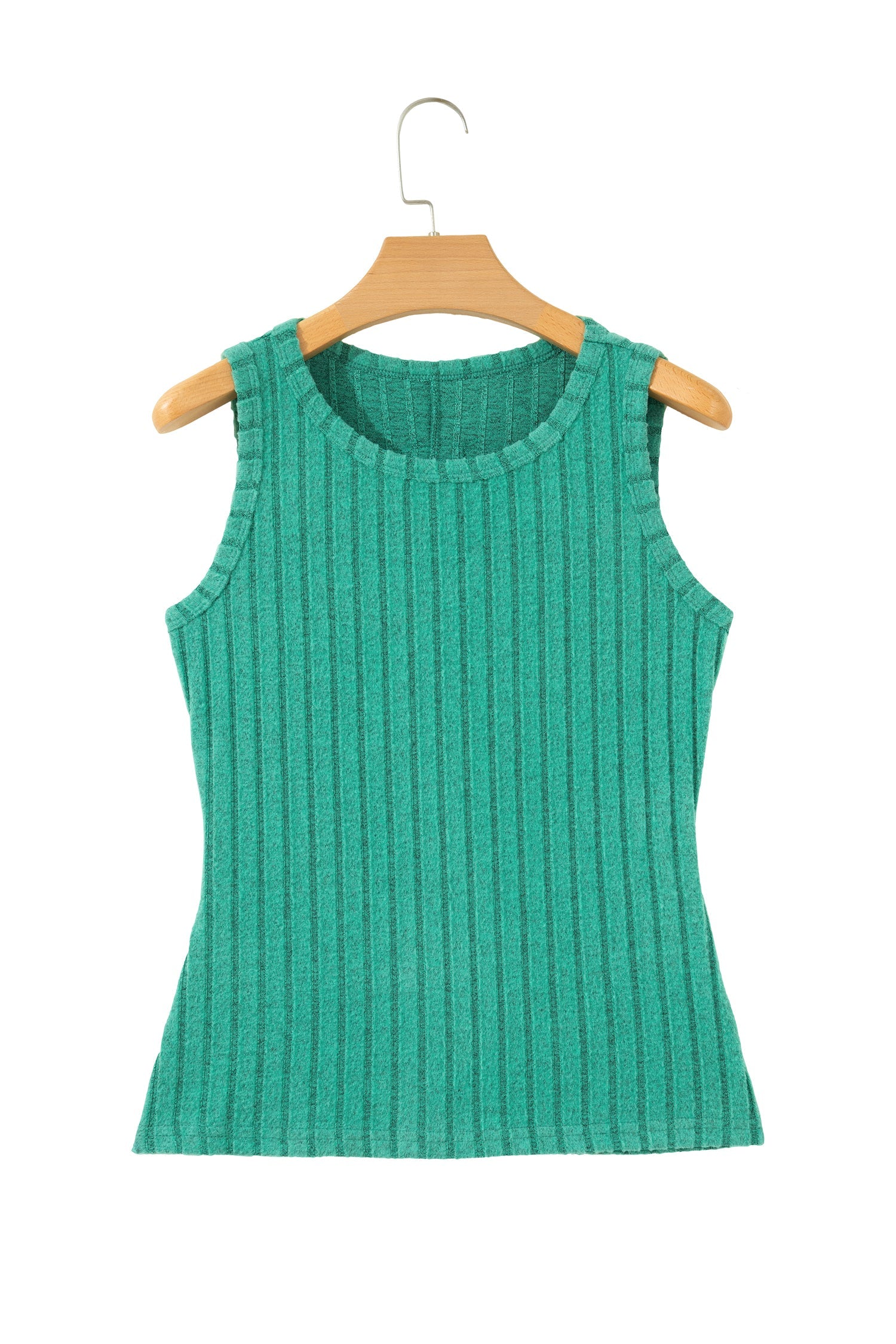 Solid Ribbed Knit Mineral Wash Tank Top