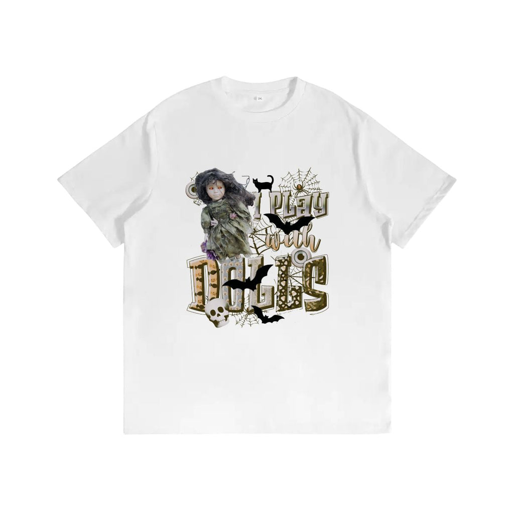I Play with Dolls Scary Halloween Gildan 5000 Unisex Cotton T-shirt