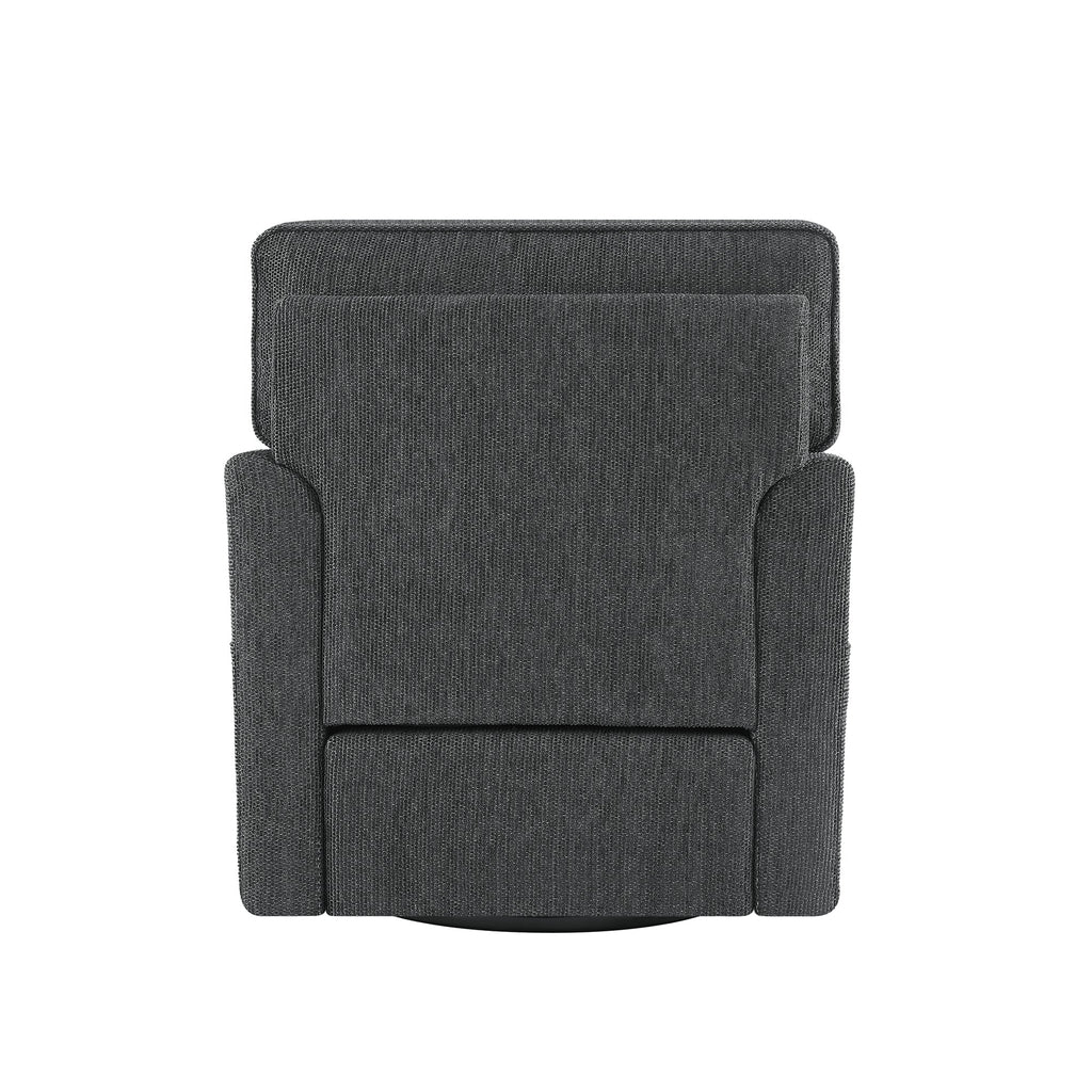 360° Swivel Chair Accent Barrel Armchair with Side Pockets, Grey Chenille, Compact Design for Living Room, Bedroom, Office