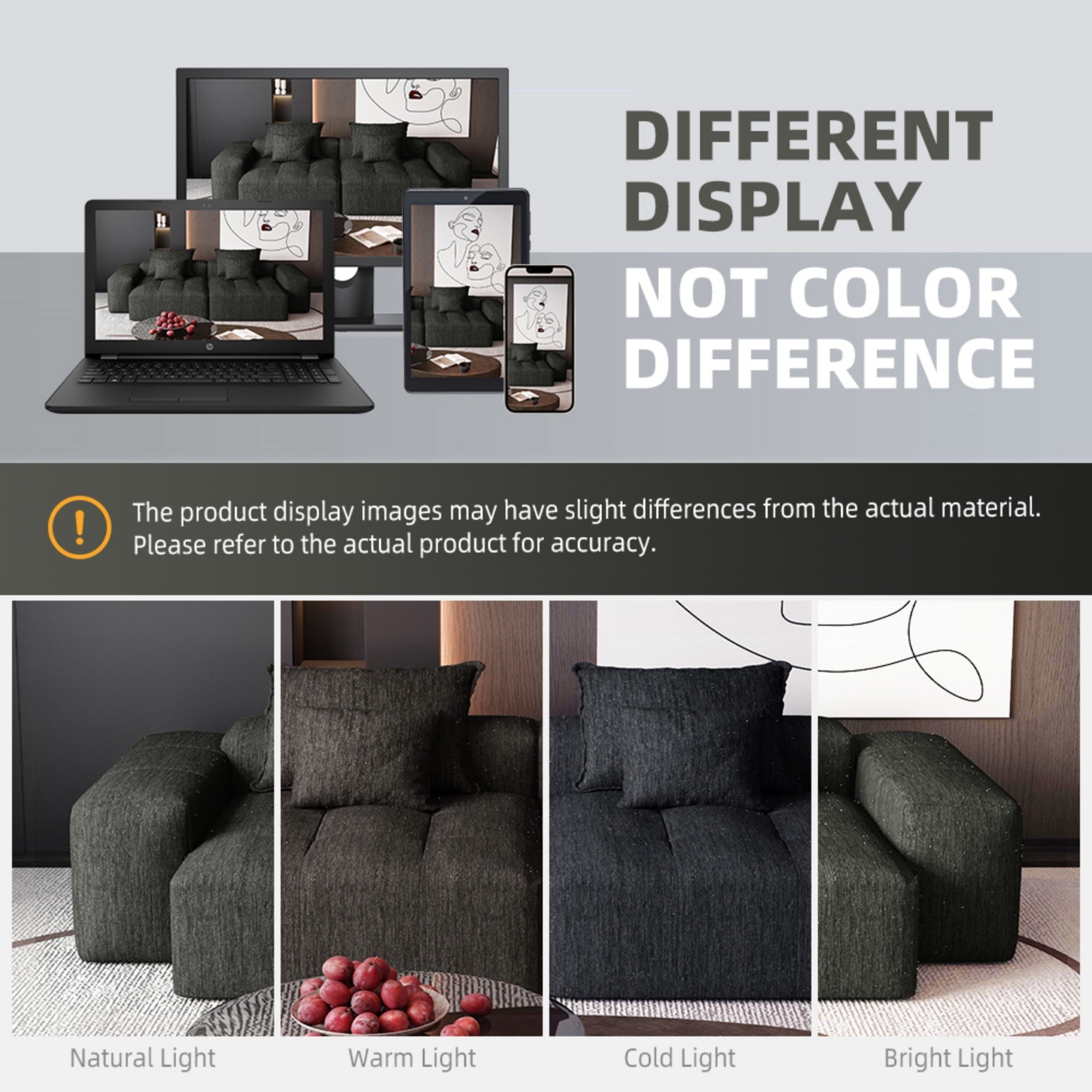 Modern Oversized Modular Sectional Sofa with 2 Chaise Lounge and 2 Armrest, Sparkling Chenille Fabric Soft Cushion Sofa with 4 Pillows, 4 PCS DIY Combination Tufted Sofa, No Assembly Required, BLACK